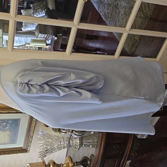 Calvin Klein Light Blue Top Puckered Short Sleeves Stretch Size Large Excellent - Picture 2 of 7